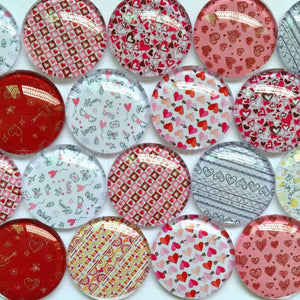 Mixed Pattern Glass Cabochons 12mm 20mm Domed Round Jewelry Supplies TP-392