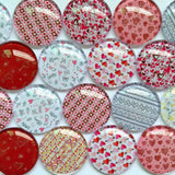Mixed Pattern Glass Cabochons 12mm 20mm Domed Round Jewelry Supplies TP-392