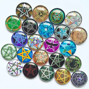12mm 20mm Glass Cabochons Mixed Pattern Domed Round Jewelry BCH184