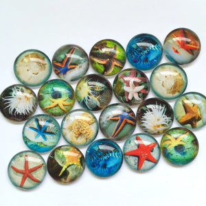 Mixed Pattern Glass Cabochons 12mm 20mm Jewelry Supplies