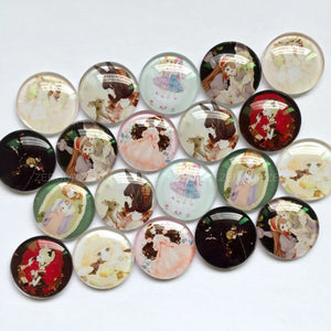 12mm 20mm Glass Cabochons Mixed Pattern for Jewelry TP-394
