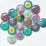 12mm 20mm Mixed Pattern Glass Cabochons for Jewelry TP-411