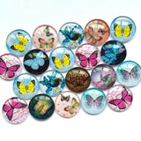 12mm 20mm Glass Cabochons Mixed Pattern Domed Round Jewelry Supplies