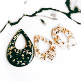 Acrylic Oval Drip Shape Ear Drop Pendant Charms 6pcs