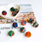 Cotton Ball Eardrop Earrings Pendant Necklace Accessories - 15mm 10pcs