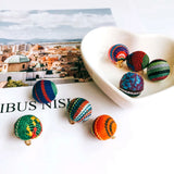 Cotton Ball Eardrop Earrings Pendant Necklace Accessories - 15mm 10pcs