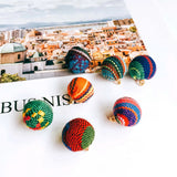 Cotton Ball Eardrop Earrings Pendant Necklace Accessories - 15mm 10pcs