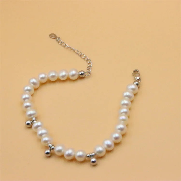925 Silver Freshwater Pearl Bracelet Gift for Women