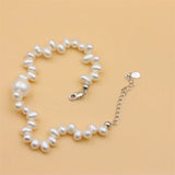 925 Sterling Silver Charm Freshwater Pearl Bracelet for Women