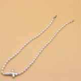 925 Silver Baroque Cross Freshwater Pearl Necklace for Women