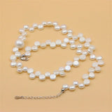 ZFSILVER 925 Silver Freshwater Pearl Round Necklace Wedding Gift