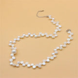 ZFSILVER 925 Silver Freshwater Pearl Round Necklace Wedding Gift