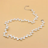 ZFSILVER 925 Silver Freshwater Pearl Round Necklace Wedding Gift