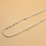 ZFSILVER 925 Silver Freshwater Heart Ball Necklace for Women