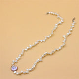 ZFSILVER 925 Silver Pearl Choker Necklace Baroque Charm Jewelry