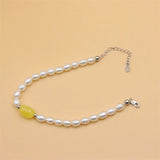925 Sterling Silver Pearl Amber Bracelet for Women