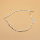ZFSILVER 925 Silver Pearl Necklace Splicing Jewelry Women