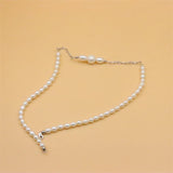 ZFSILVER 925 Silver Pearl Necklace Splicing Jewelry Women