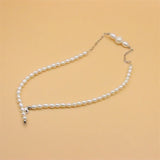 ZFSILVER 925 Silver Pearl Necklace Splicing Jewelry Women