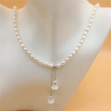 925 Silver Pearl Necklace Shell Flower Women Wedding DIY