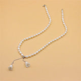 925 Silver Pearl Necklace Shell Flower Women Wedding DIY