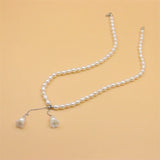 925 Silver Pearl Necklace Shell Flower Women Wedding DIY