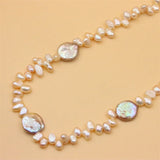 925 Silver Pink Baroque Pearl Necklace for Women
