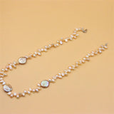 925 Silver Pink Baroque Pearl Necklace for Women
