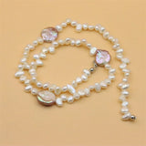 925 Silver Pink Baroque Pearl Necklace for Women