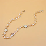 925 Silver Pink Baroque Pearl Necklace for Women