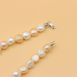 ZFSILVER 925 Silver Pink Baroque Pearl Necklace