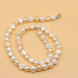 ZFSILVER 925 Silver Pink Baroque Pearl Necklace