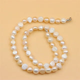 ZFSILVER 925 Silver Pink Baroque Pearl Necklace