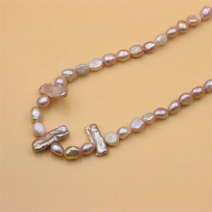 ZFSILVER 925 Silver Purple Baroque Pearl Necklace