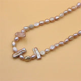 ZFSILVER 925 Silver Purple Baroque Pearl Necklace