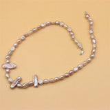 ZFSILVER 925 Silver Purple Baroque Pearl Necklace
