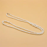 ZFSILVER 925 Silver Rice Pearl Choker Necklace Women Gift