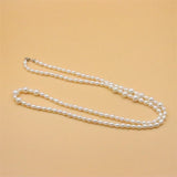 ZFSILVER 925 Silver Rice Pearl Choker Necklace Women Gift
