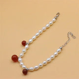 ZFSILVER 925 Silver Freshwater Pearl Agate Bracelet Gift Jewelry Women