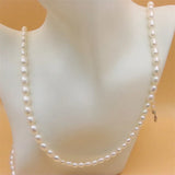 ZFSILVER 925 Sterling Silver Pearl Long Necklace Jewelry for Women