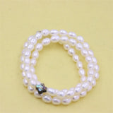 ZFSILVER 925 Sterling Silver Geometric Abalone Shell Pearl Necklace