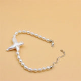 925 Sterling Silver Freshwater Baroque Cross Pearl Bracelet Gift for Women