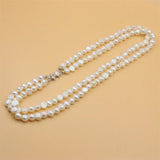 925 Silver Baroque Pearl Double Chain Necklace