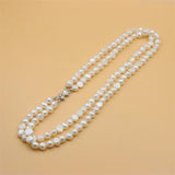 925 Silver Baroque Pearl Double Chain Necklace