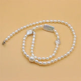 ZFSILVER 925 Silver Freshwater Baroque Pearl Necklace