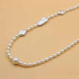 ZFSILVER 925 Silver Freshwater Baroque Pearl Necklace