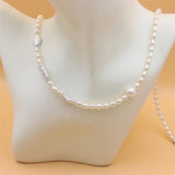 ZFSILVER 925 Silver Freshwater Baroque Pearl Necklace