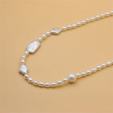 ZFSILVER 925 Silver Freshwater Baroque Pearl Necklace