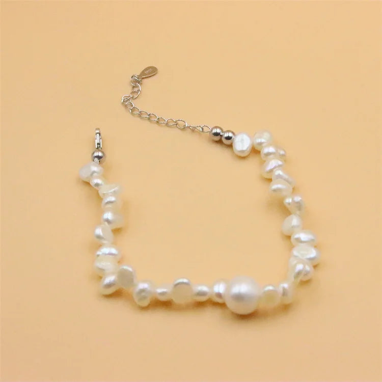ZFSILVER 925 Silver Freshwater Pearl Bracelet for Women