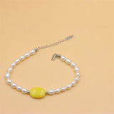ZFSILVER 925 Silver Pearl Amber Bracelet for Women